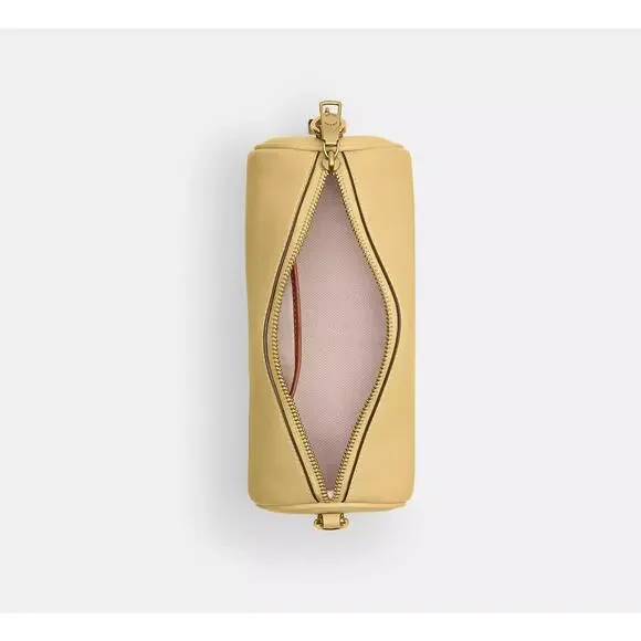 NWT Coach Barrel Bag natural grain leather tan brass vanilla brand new purse - Picture 5 of 15